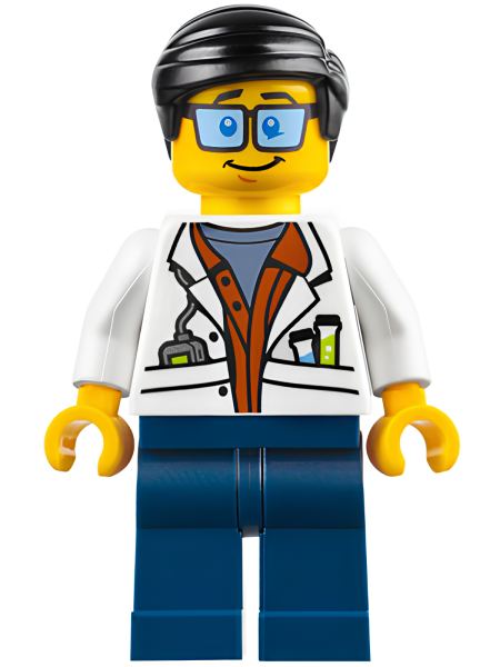 Минифигурка Lego City Jungle Scientist - White Lab Coat with Test Tubes, cty0789 U